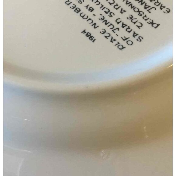 Newell Pottery Co Sarah Weber Calendar Numbered Collector Plate JUNE‎ 1984 Sepco - Picture 8 of 12